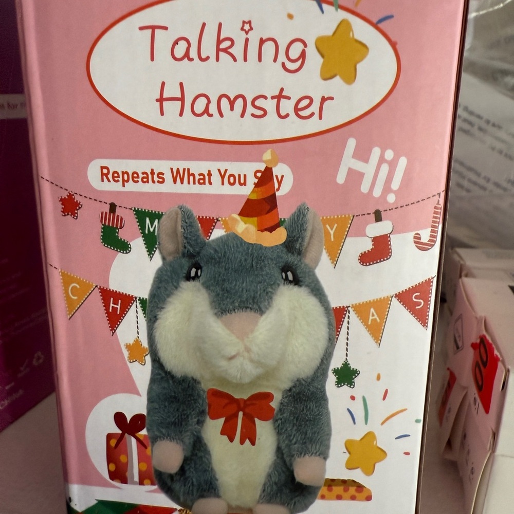 Talking Hamster Plush Toy - Gray & Cream - Repeat What You Say